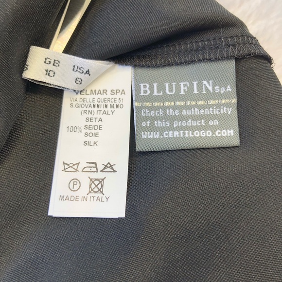 BLUGIRL FOLIES, Silk Chiffon Lace Trim Blouse with Inner Cami, Size 8 - Picture 10 of 16